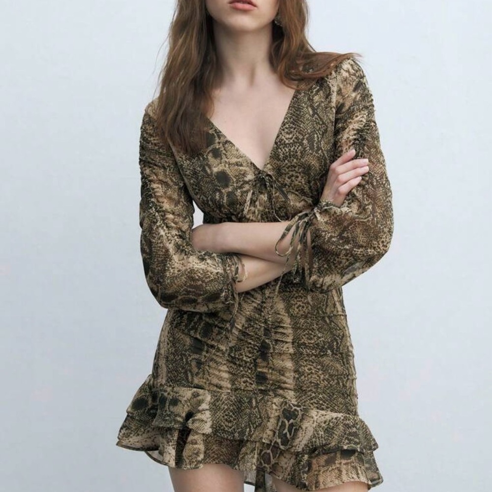 SHEIN leopard Print Long Sleeve Dress